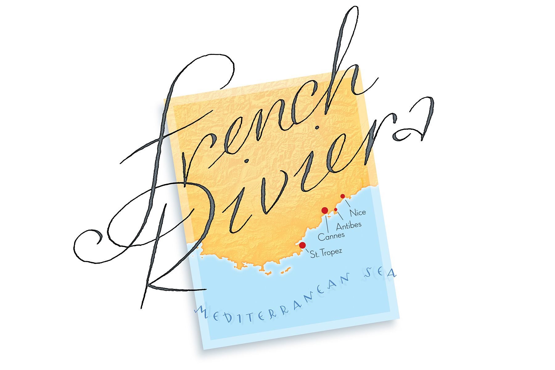 French Riviera | Map Illustration & Hand Lettering © James Laish