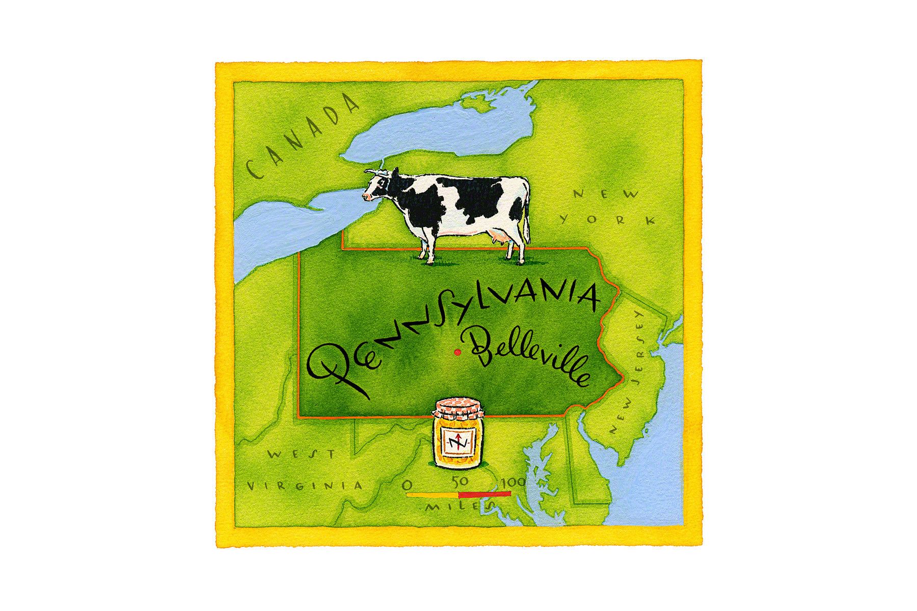 Pennsylvania Map Illustration © James Laish
