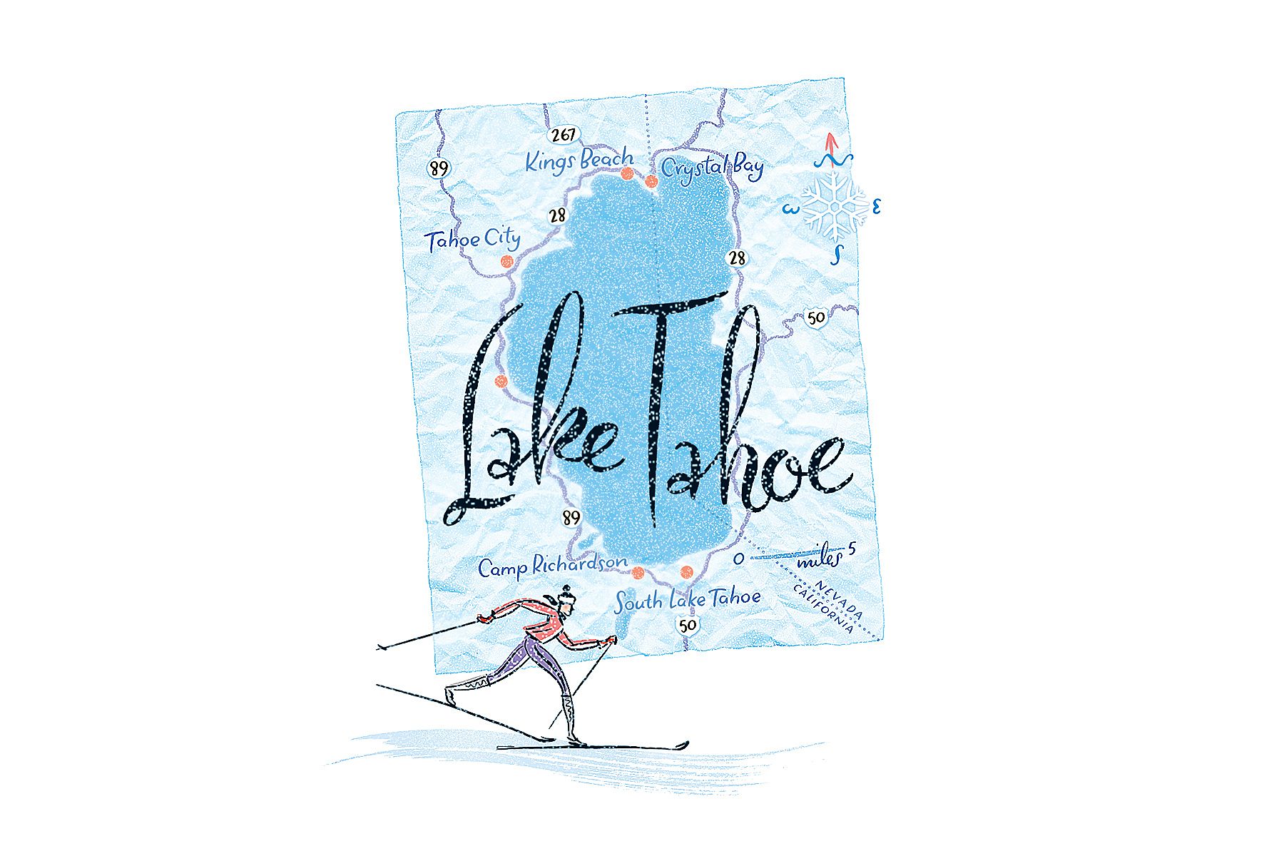 Lake Tahoe Map © James Laish