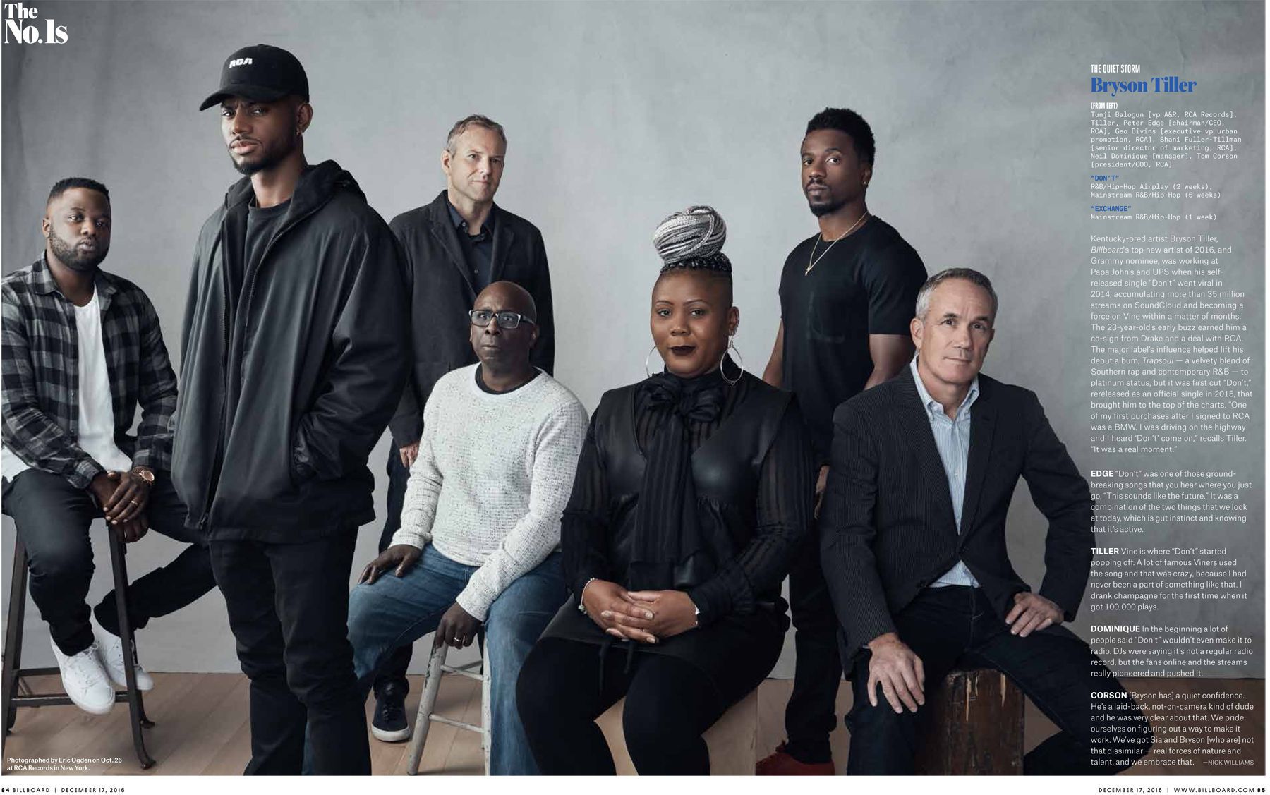Bryson Tiller & Team for Billboard Magazine