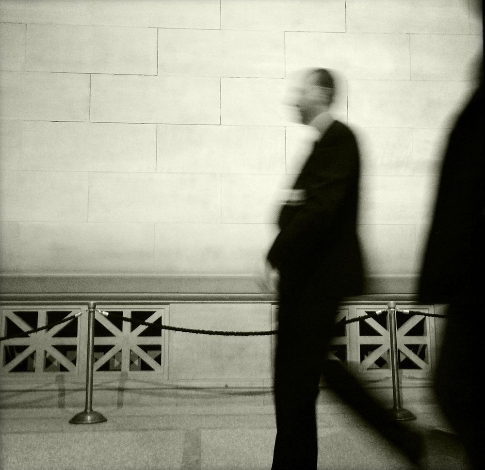 Striding at the  Metropolitan Museum of Art.   www.browneyesgallery.com Passerby  Metropolitan Museum of Art.  Photo by Nancy LeVine