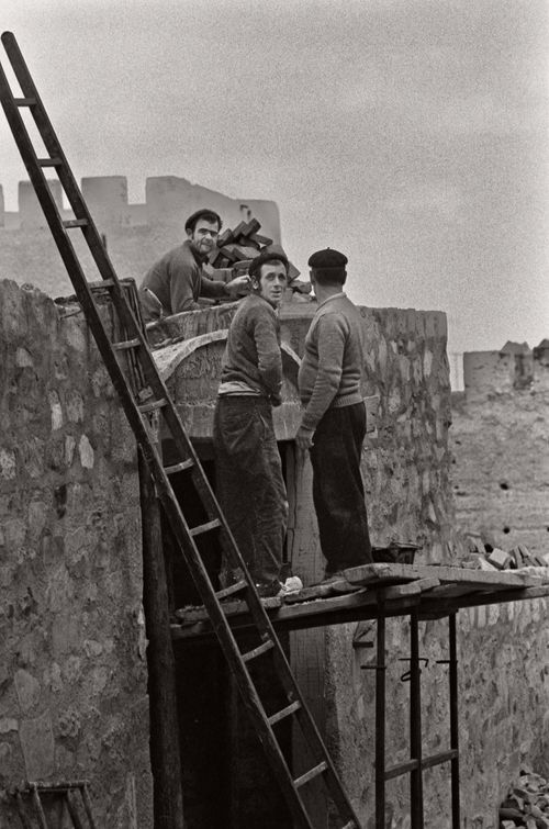 Photographer Nancy LeVine -  Workmen near Caceres and Ciudad Rodriguez Spain, 1974