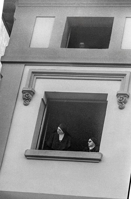 Nuns in a window Oviedo, Spain 1974