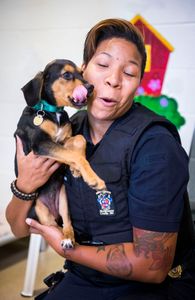 Puppy and Officer 