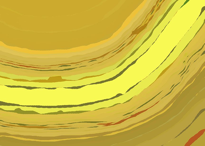 “Colorful Tree Rings”, 2021, computer graphics printed on canvas, 7” x 5”