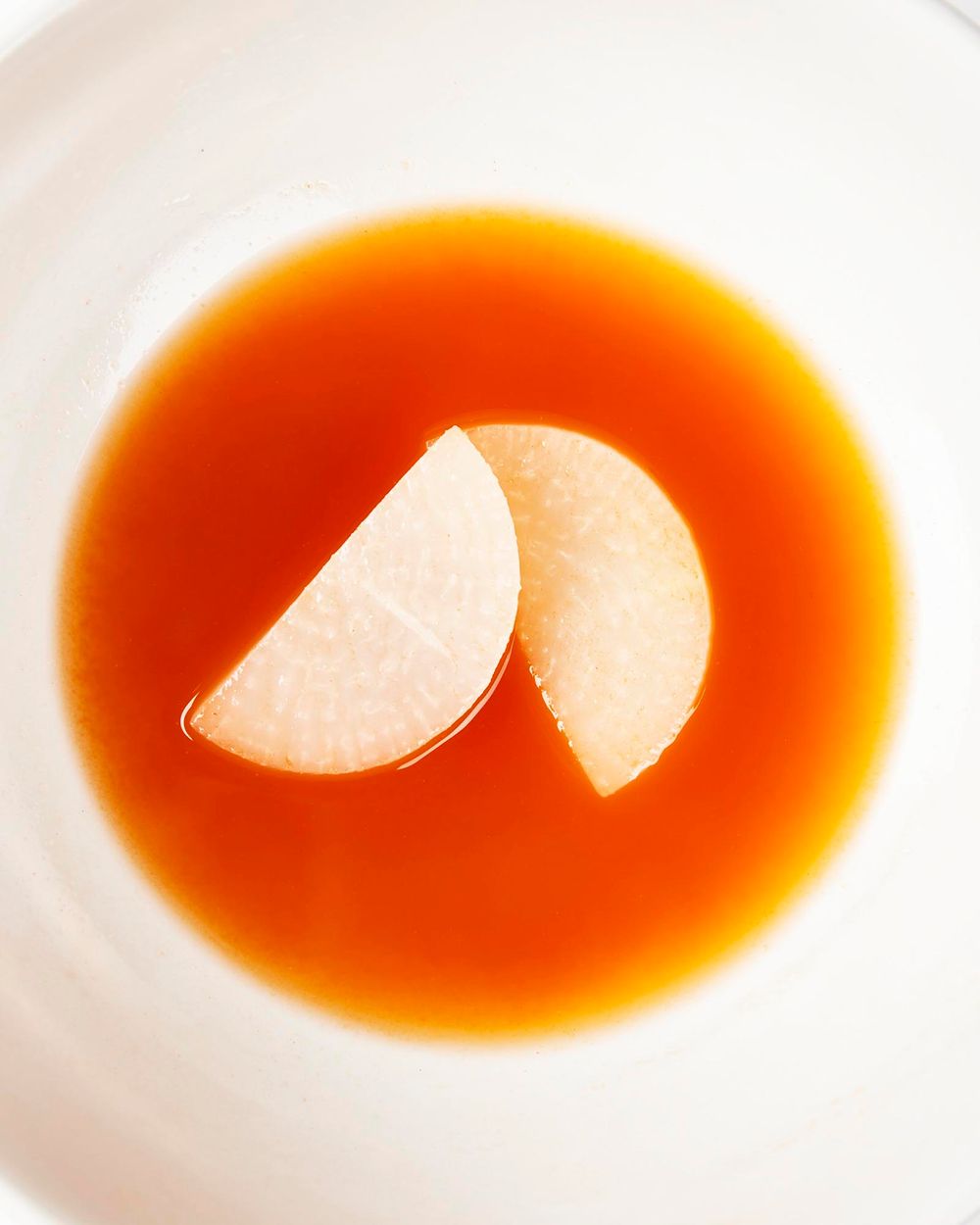 Poached Daikon, Kimchi Broth