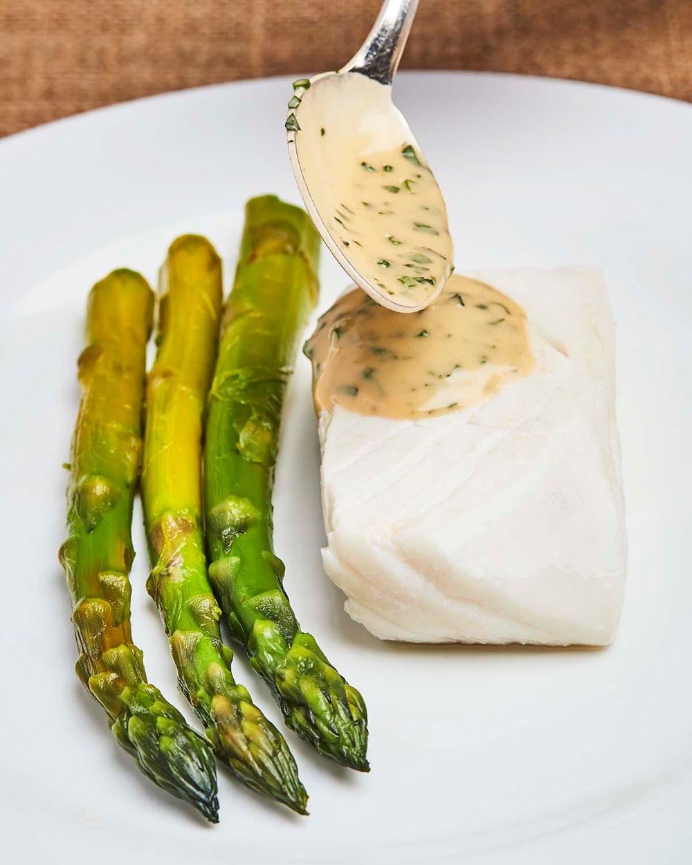 Halibut with Warm Herb Vinaigrette
