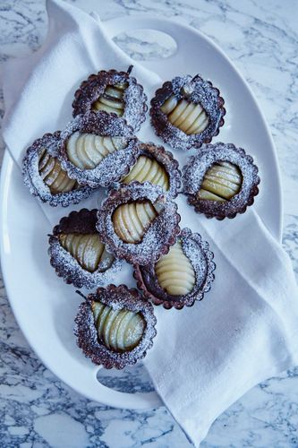 Chocolate Pear Tartelettes   A151106 WSOK   The Cooks Atelier   Beaune France