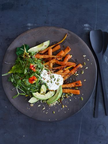 Roasted Carrot Beauty. A110119. Homecooking w/Jean Georges  © John Kernick NO RIGHTS GRANTED