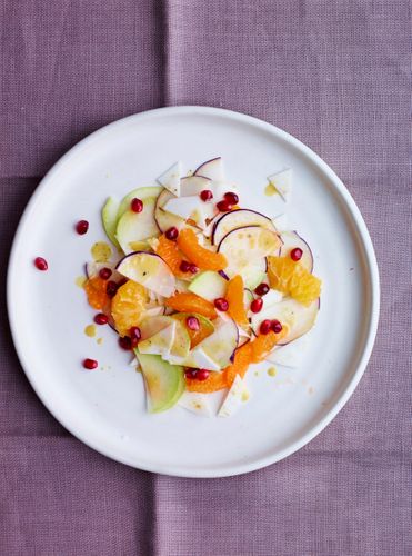 Pomegranate with Kohlrabi and Black Radish Winter SaladA130709 Root To Leaf Winter 2013