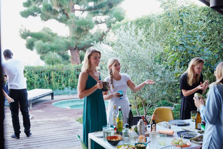Pool Patio Dinner Party   Courtney McBroom   Aziz Ansari   Leslie Behren   Misty Redding   Jessica Farley   Cody & Tracy Moore   Jerrod Carmichael   David Cho  A141109 Food & Wine Large Marge 2015