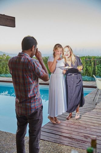 Pool Patio Dinner Party   Courtney McBroom   Aziz Ansari   Leslie Behren   Misty Redding   Jessica Farley   Cody & Tracy Moore   Jerrod Carmichael   David Cho  A141109 Food & Wine Large Marge 2015