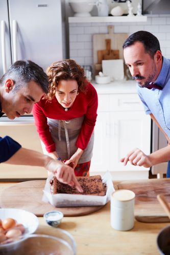 Matt   Renato & Dana Cowin Baking Brownies A131014 Food & Wine Making My Mistakes Cookbook 2013