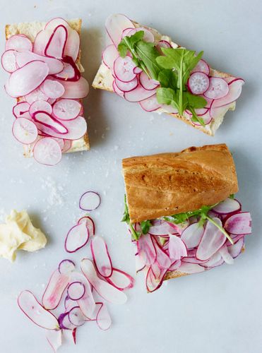 Radish and butter sandwiches. A130709_RootToLeaf_Spring2014.