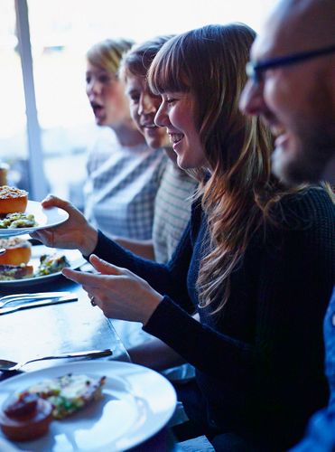 WSOK Brunch Table Overall: Dave & Lori Hoyle   Lucian Prellwitz   Willie & Rebekah Yli-Luoma   Allen Hunter   Michelle Battista   Jason French & daughers Papillon & Viola A140224 Williams Sonoma Open Kitchen 2014