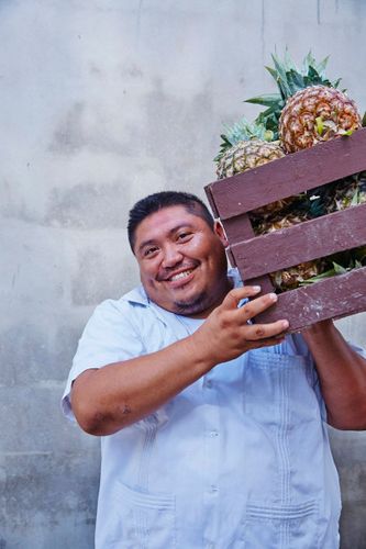 Portrait of Pineapple Man   Williams-Sonoma Open Kitchen   Hartwood RestaurantTulum Mexico 2016
