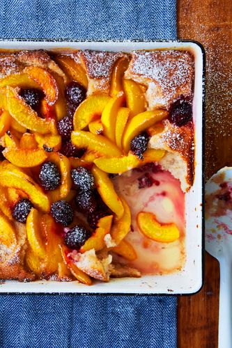 Peach and Blackberry Cobbler Beauty A130127 Jamie Deen Cookbook 2013