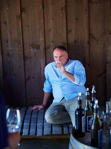 Chef Jose Andres(light blue shirt) at Blenheim winery. A140507_Jose_Andres_VA_FW
