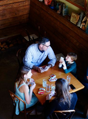 WSOK Brunch Table Overall: Dave & Lori Hoyle   Lucian Prellwitz   Willie & Rebekah Yli-Luoma   Allen Hunter   Michelle Battista   Jason French & daughers Papillon & Viola A140224 Williams Sonoma Open Kitchen 2014