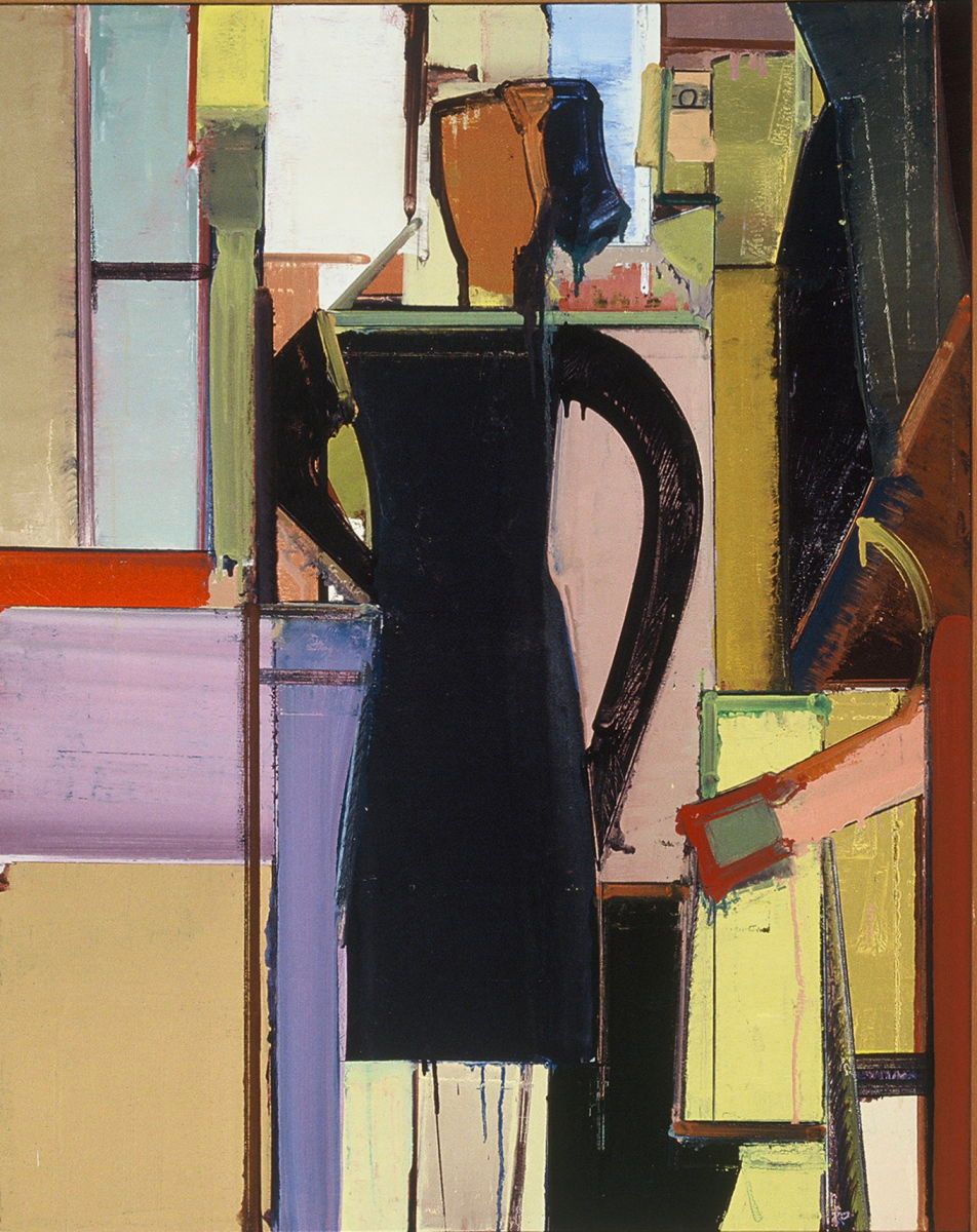 INTERIOR w Betrothed Couple 1975 Berkeley45.5 x 36" oil on canvascollection Richard Starkeson , San Francisco