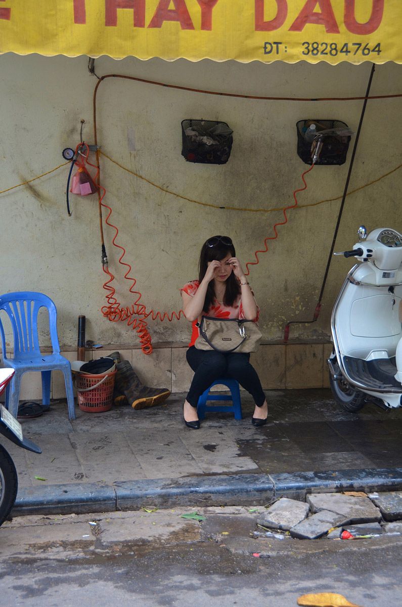 Woman taking a moment to recharge
