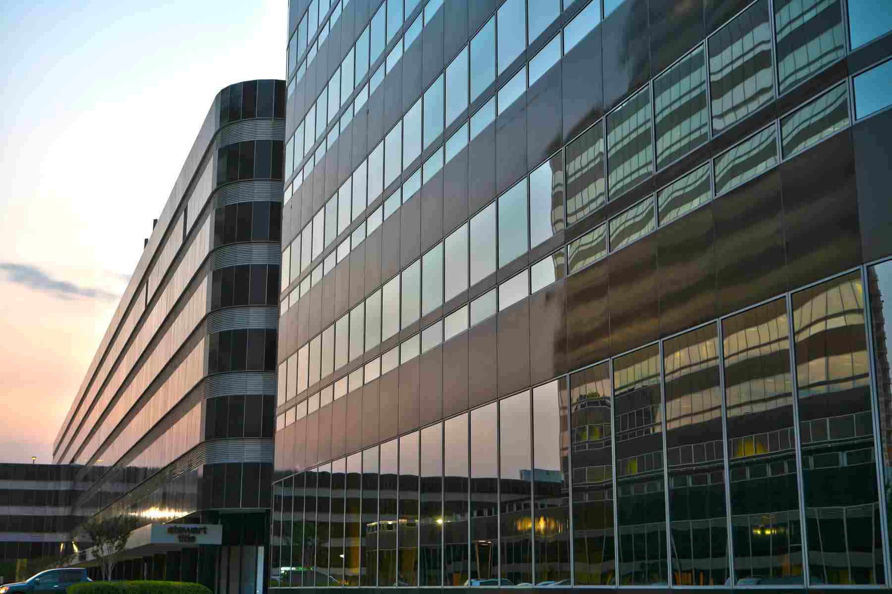 Sunset of Post Oak Plaza in Houston Texas. Photography used for Real Estate advertising. commercial real estate photographer Dallas Architecture-Photography