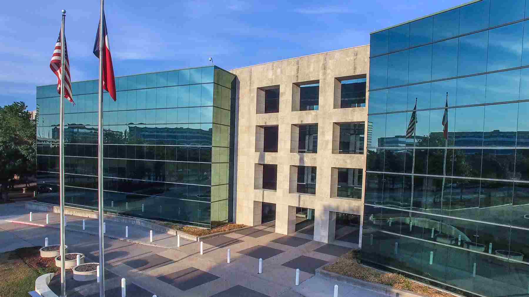 Aerial photograph filmed with drone for real estate video. Dallas commercial real estate drone photography
