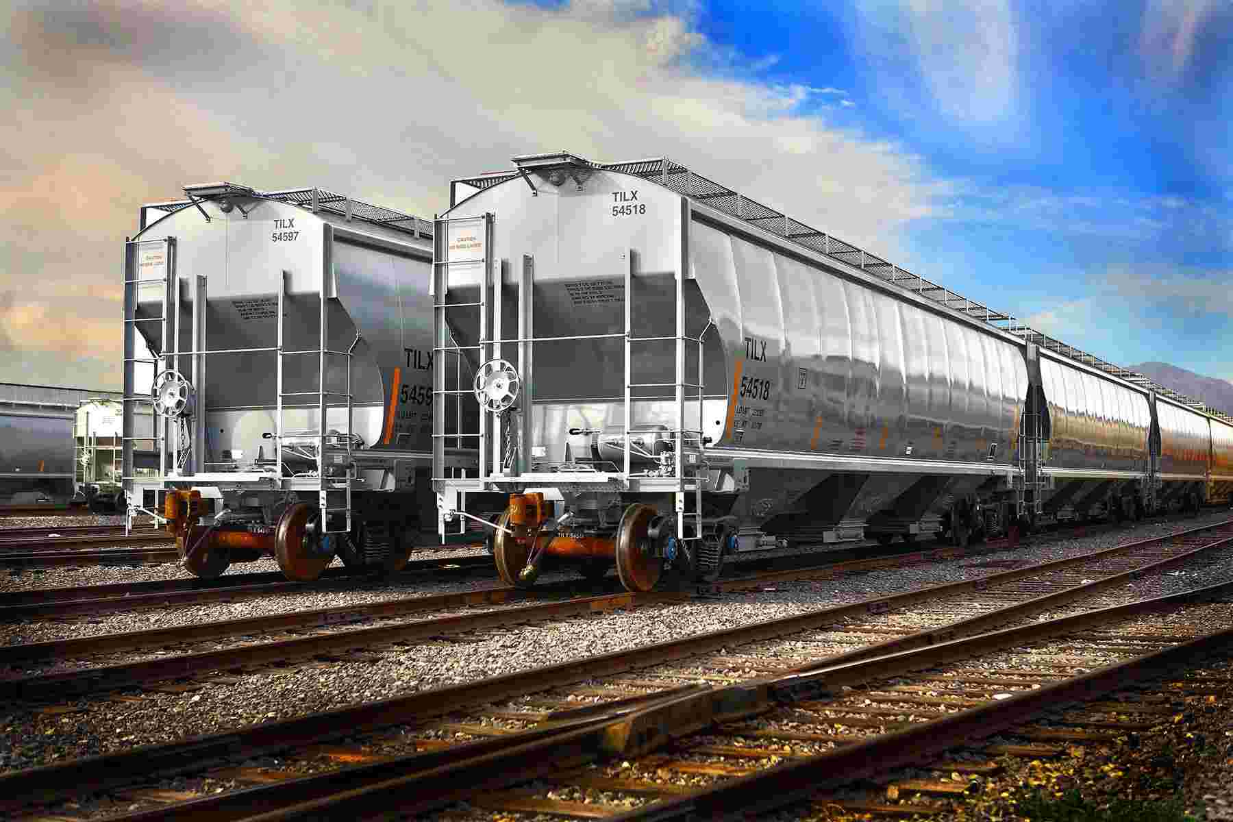 Efficiency in Motion: Line of Newly Manufactured Hooper Railcars on the Tracks