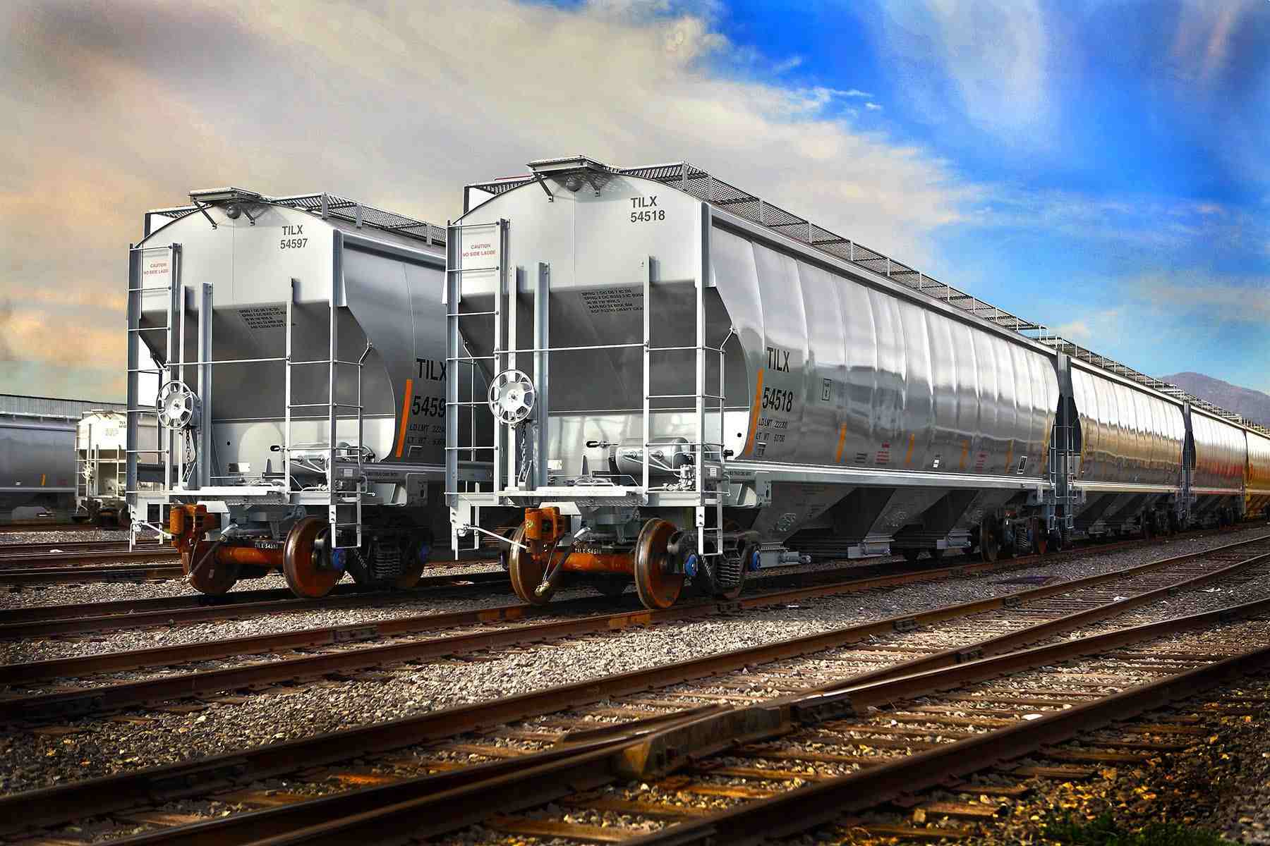 Efficiency in Motion: Line of Newly Manufactured Hooper Railcars on the Tracks
