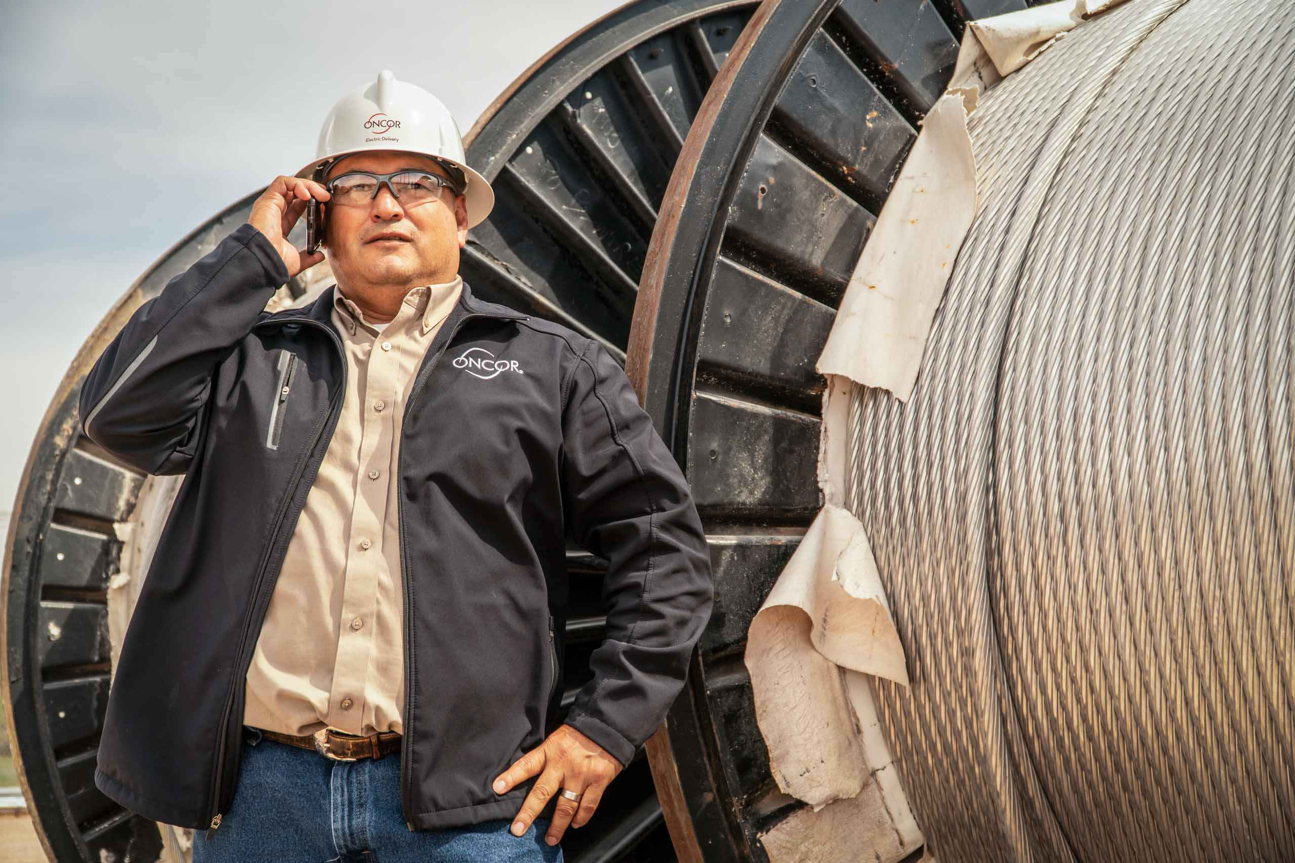 Oncor Manager with Cabling - Dallas Corporate Portrait