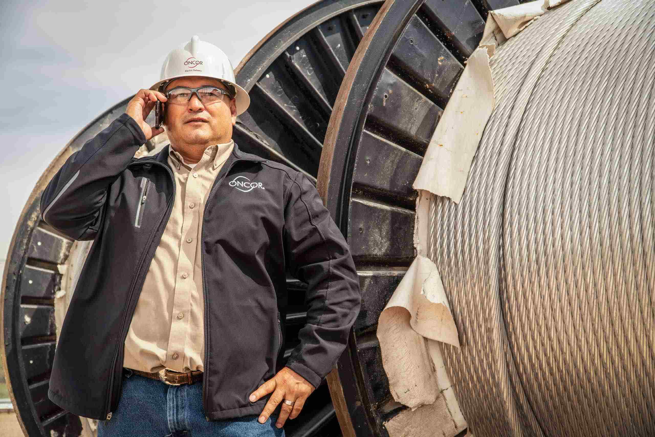 Oncor Manager with Cabling - Dallas Corporate Portrait