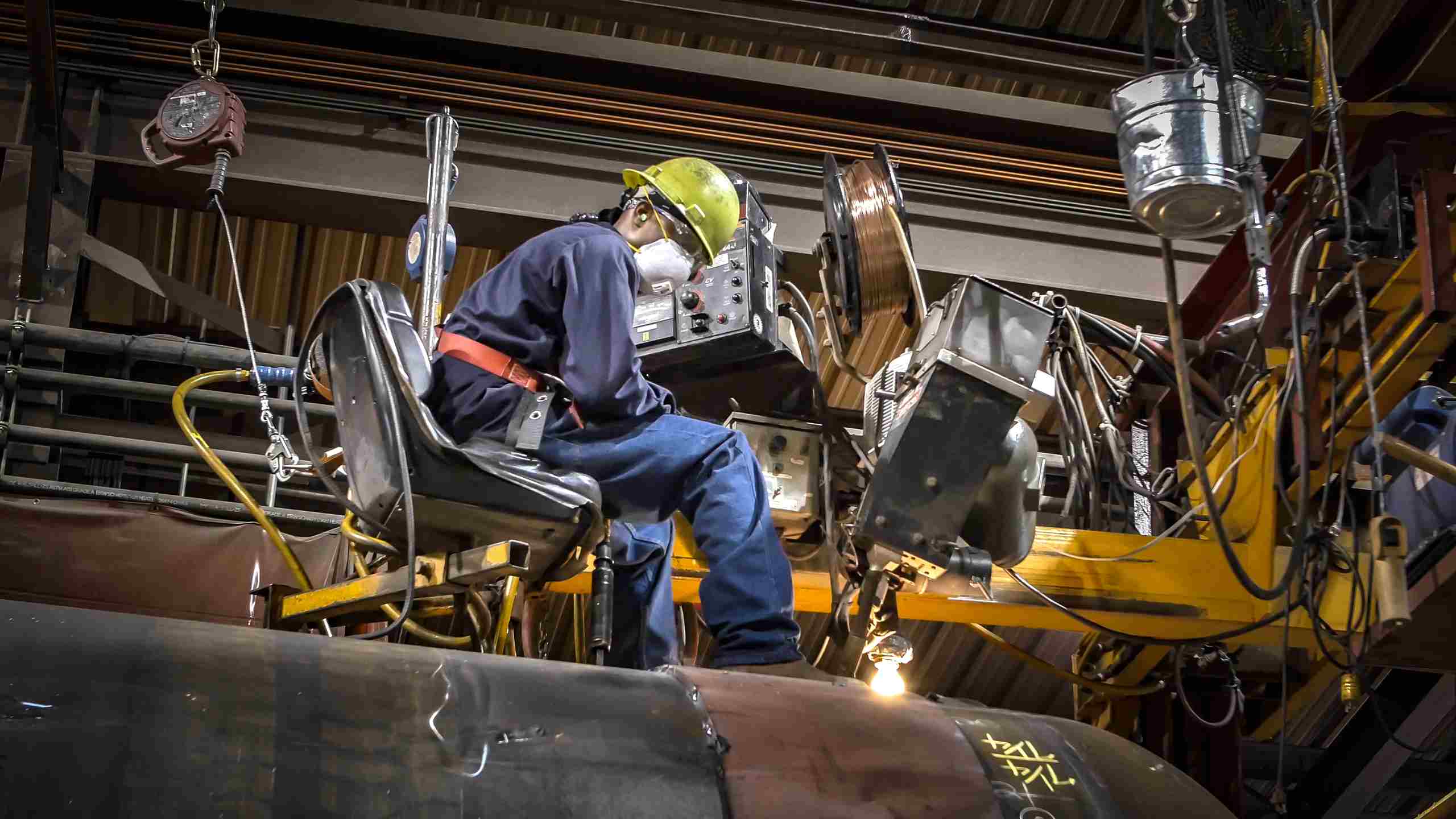 Automated Welding of Tank Car - Dallas Industrial Photography
