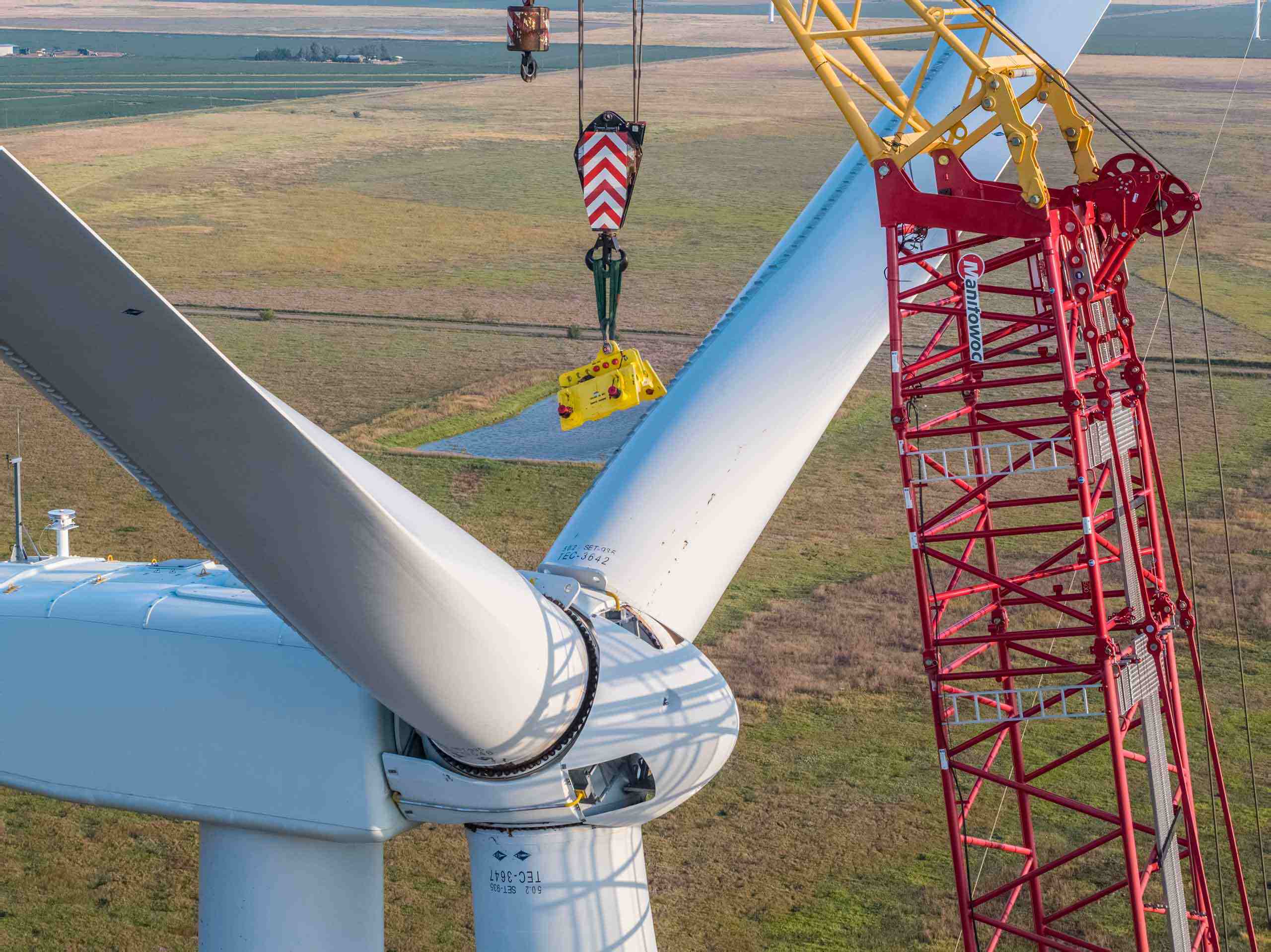 Construction aerial photography of wind farm