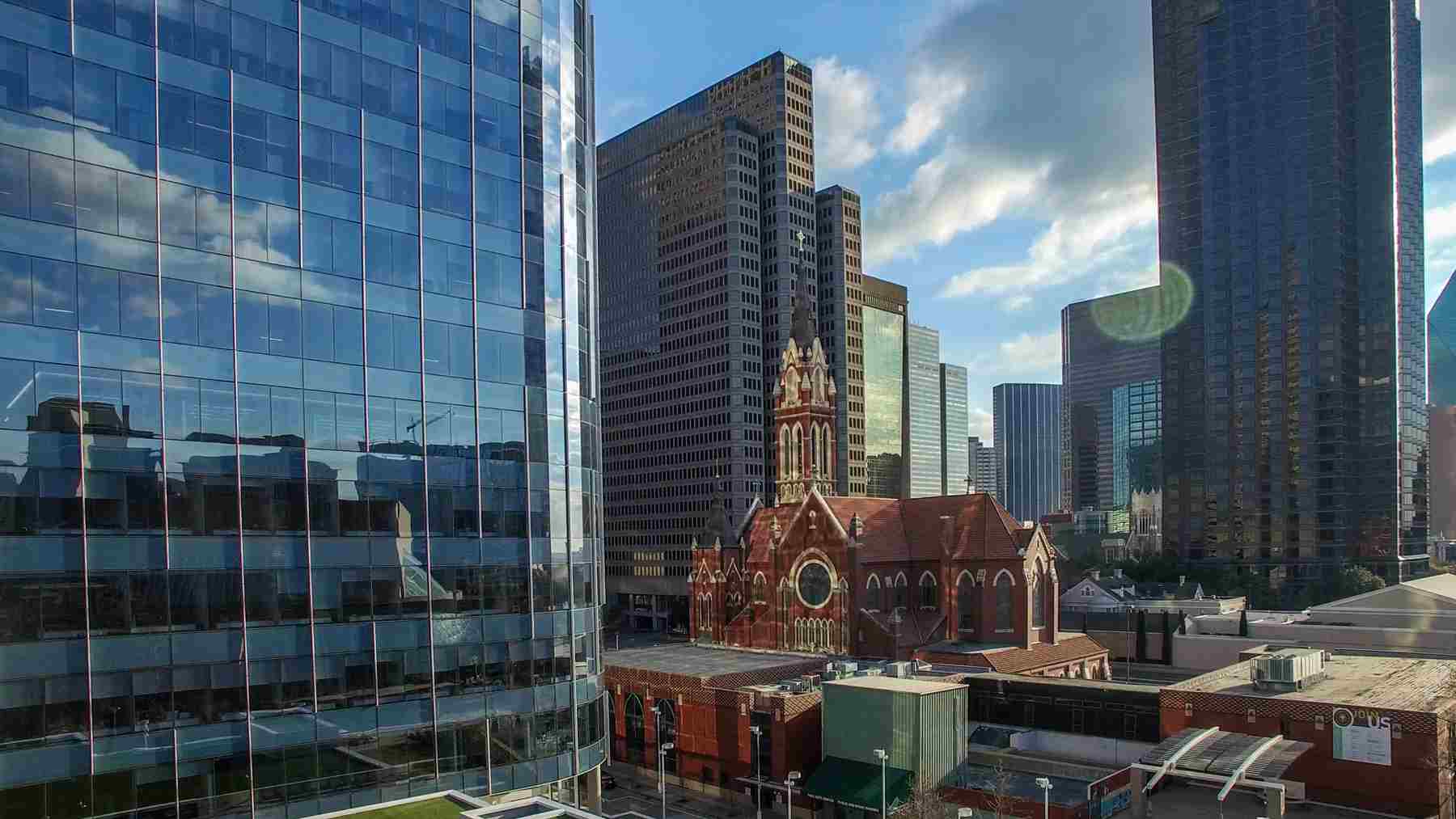 Dallas skyline filmed with a drone. Dallas Drone photography