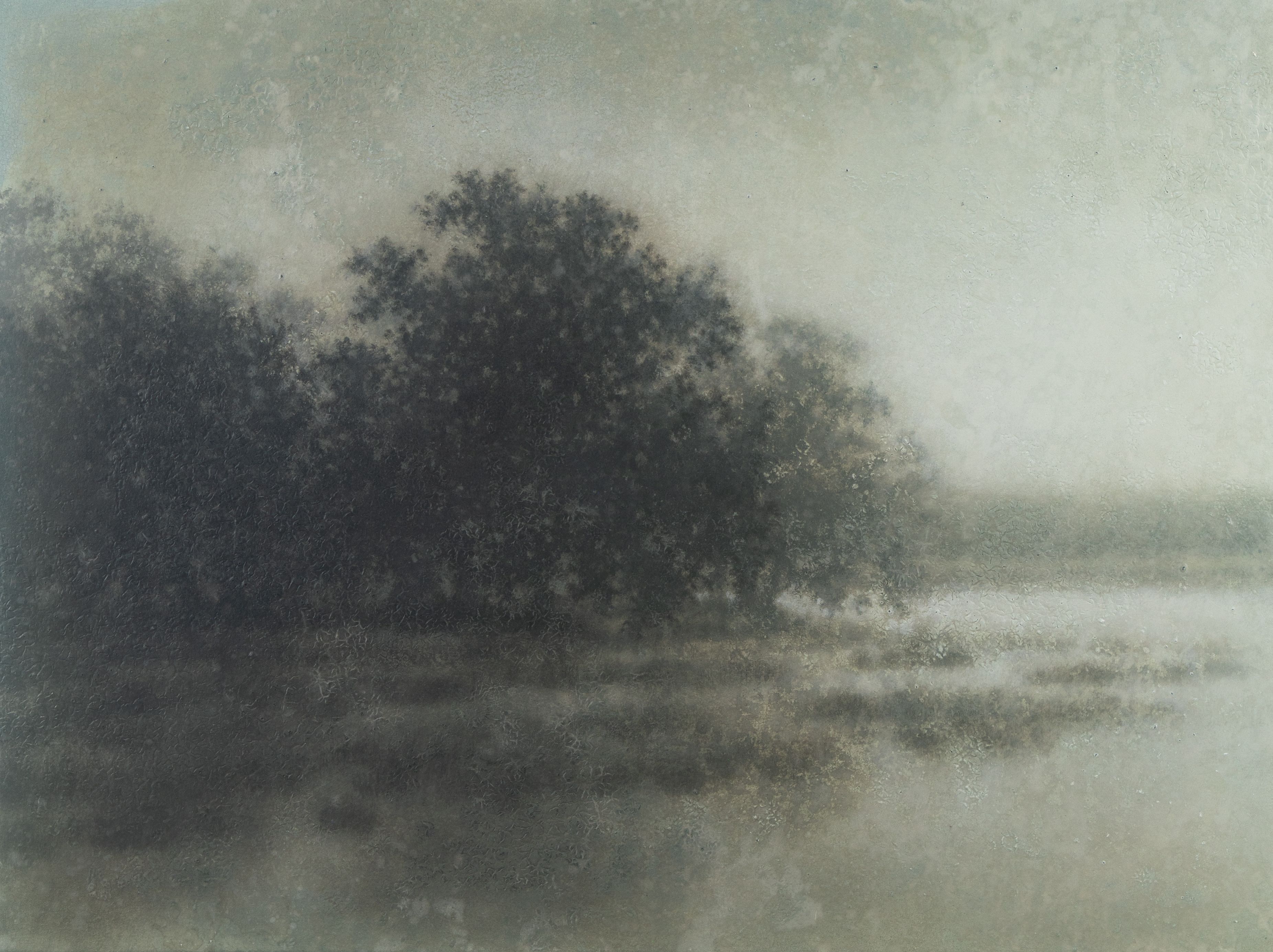 Mixed Media on Canvas, 36"h x 48"w The Banks of Eddings Point, 2026