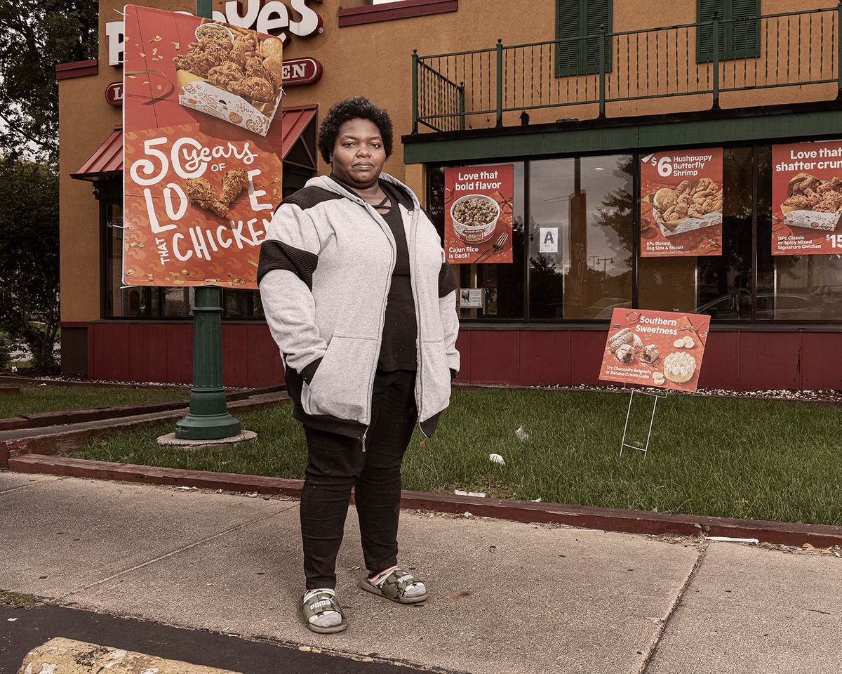Has worked at Popeye's for seven years and isactivein the "Fight for $15 and a Union" movement. Wanda Lavender
