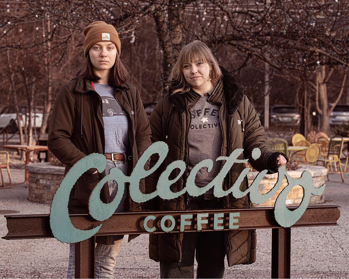 Helped lead the union drive at the Collectivo Coffee chain in Wisconsin and Illinois. Ida Lucchesi (left) and Hillary Laskonis