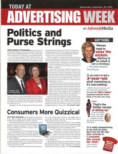 My picture of Jeff Zucker and Nancy Pelosi makes the cover of Advertising Week magazine. September 2010