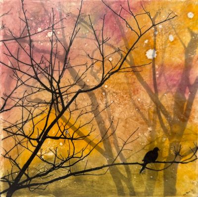 8x8 Encaistic mixed media. Available. Dove