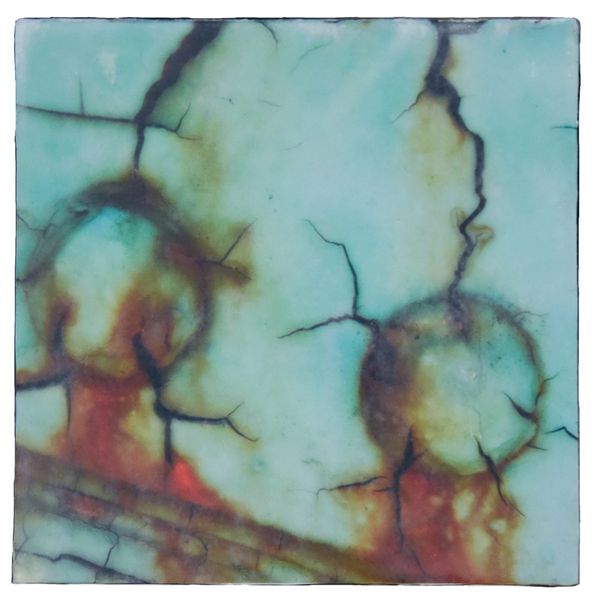 8 x 8 Encaustic image transfer on cradled panel. Limited edition of 3 similar panels. 2 left. Each transfer is unique and may not match this representation exactly. Contact the artist. Bridge-Study 2
