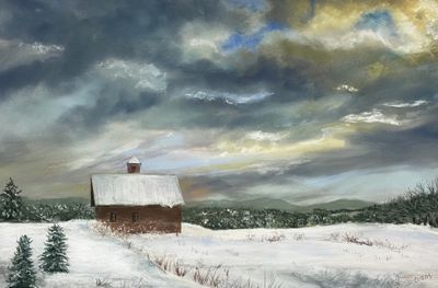 9x12 pastel on Uart paper. Available. Winter's Break