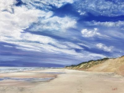 9x12 Pastel on Uart paper mounted on board. Available. LeCount Hollow Beach