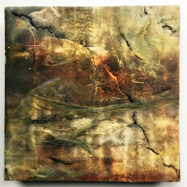 8 x 8 Encaustic on cradled panel. Sold. Cavern