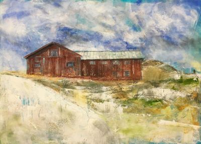 22 x 30 Cold wax/oil on paper. Available. Contact the artist. First Snow