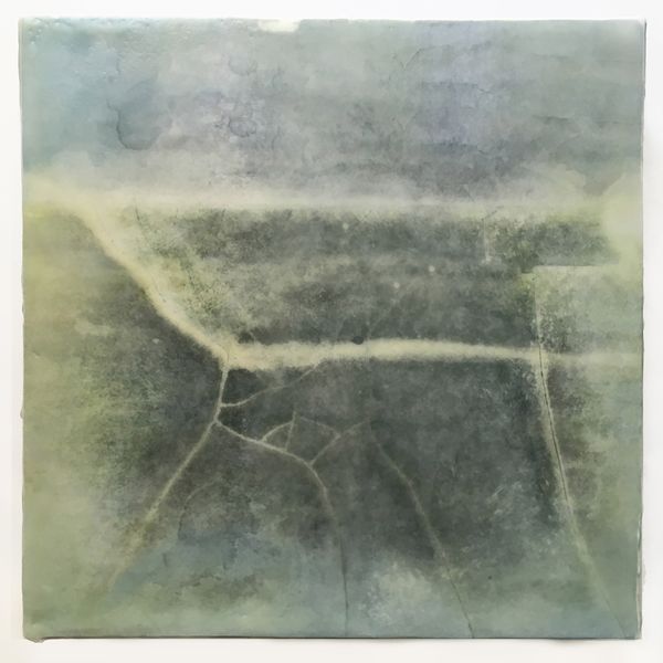 8 x 8 Encaustic on cradled panel. Available. Contact the artist. Lost Colony