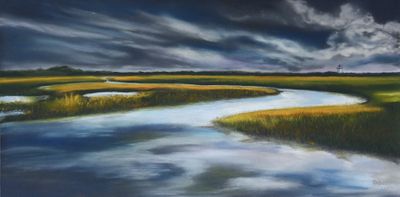 9x18 Pastel on paper mounted on board. Available. Last Light