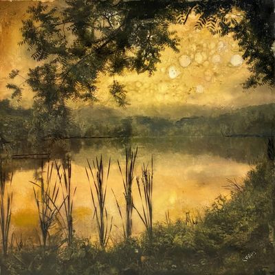 Rice paper print Beaver Lake