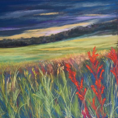 8 1/2 x 8 1/2 Pastel on Uart paper. Available. Remembering The Field
