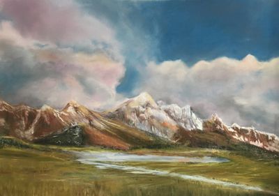 20 x 24 Pastel on paper. Available. Contact the artist. A Teton Dream