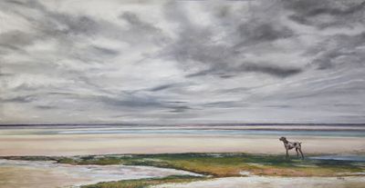 15 1/2 x 30 Pastel on Uart paper. NFS Her Bucket List